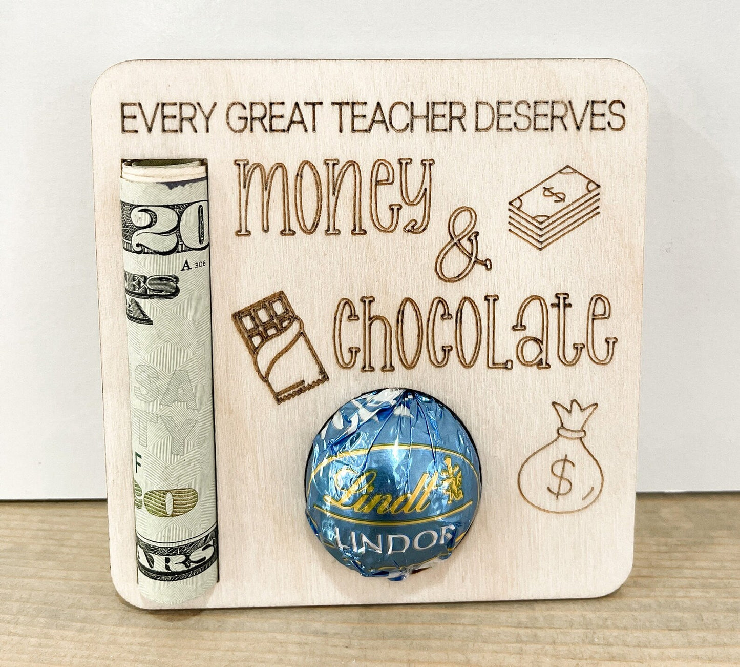 Cute Gift Money & Chocolate Holder Laser Cut File | Original Teacher Gift | 3 Different Designs | Glowforge