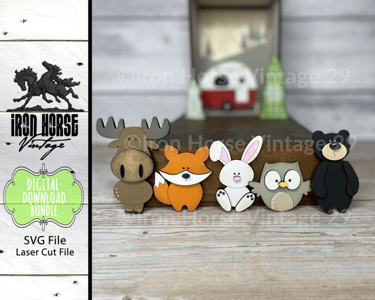 Magnets, Forest Animals, Woodland Creatures, Moose, Bear, Fox, Bunny, Owl, Scrap Buster, SVG File, Digital Download