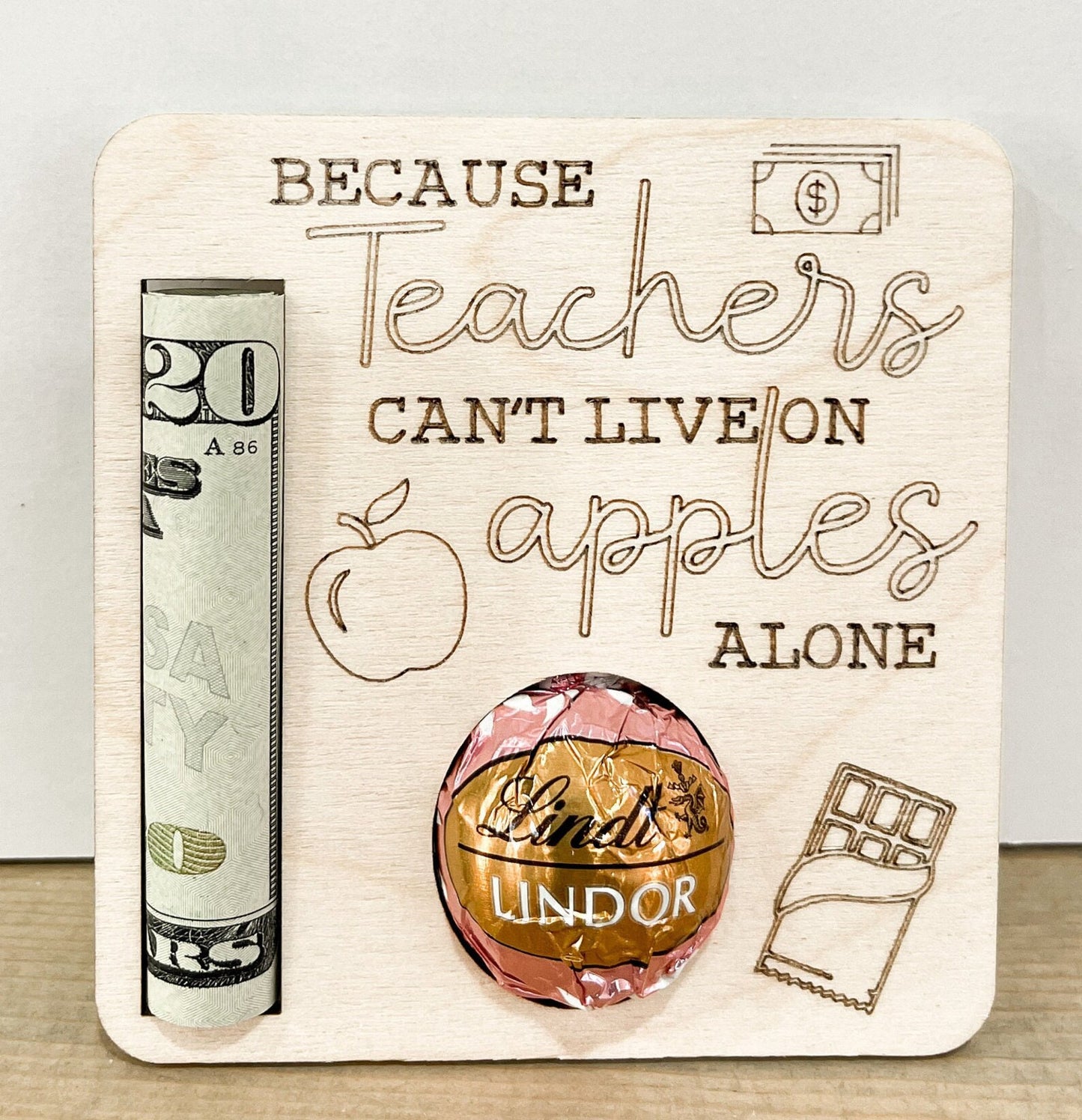 Cute Gift Money & Chocolate Holder Laser Cut File | Original Teacher Gift | 3 Different Designs | Glowforge