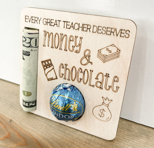 Cute Gift Money & Chocolate Holder Laser Cut File | Original Teacher Gift | 3 Different Designs | Glowforge