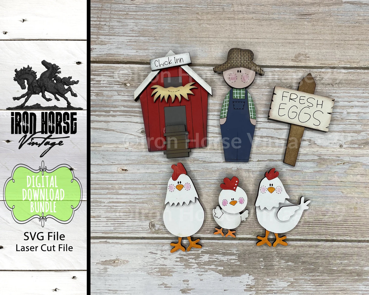 Magnets, Farm Collection,  Farmer, Chickens, Farmhouse Style, Eggs, Scrap Buster, Laser Ready, SVG File,  Digital Download