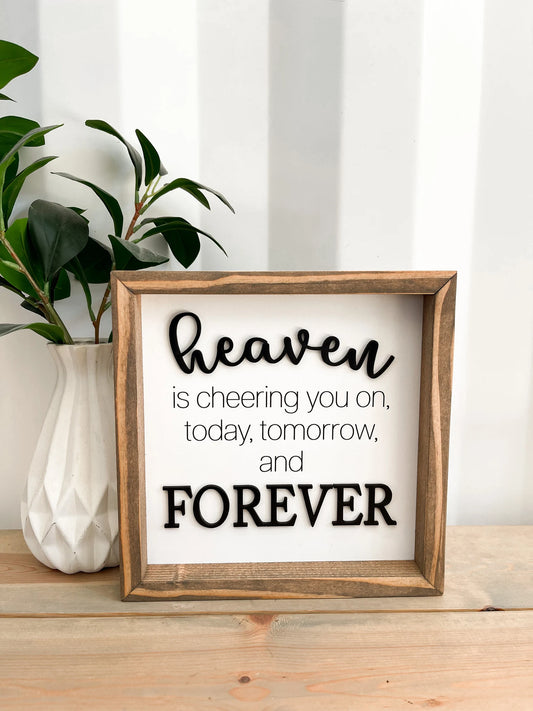 Heaven is Cheering You On Today Tomorrow & Forever Memorial Laser Cut Digital File | Grief | Memorial Gift | Angel | Missing You | Glowforge