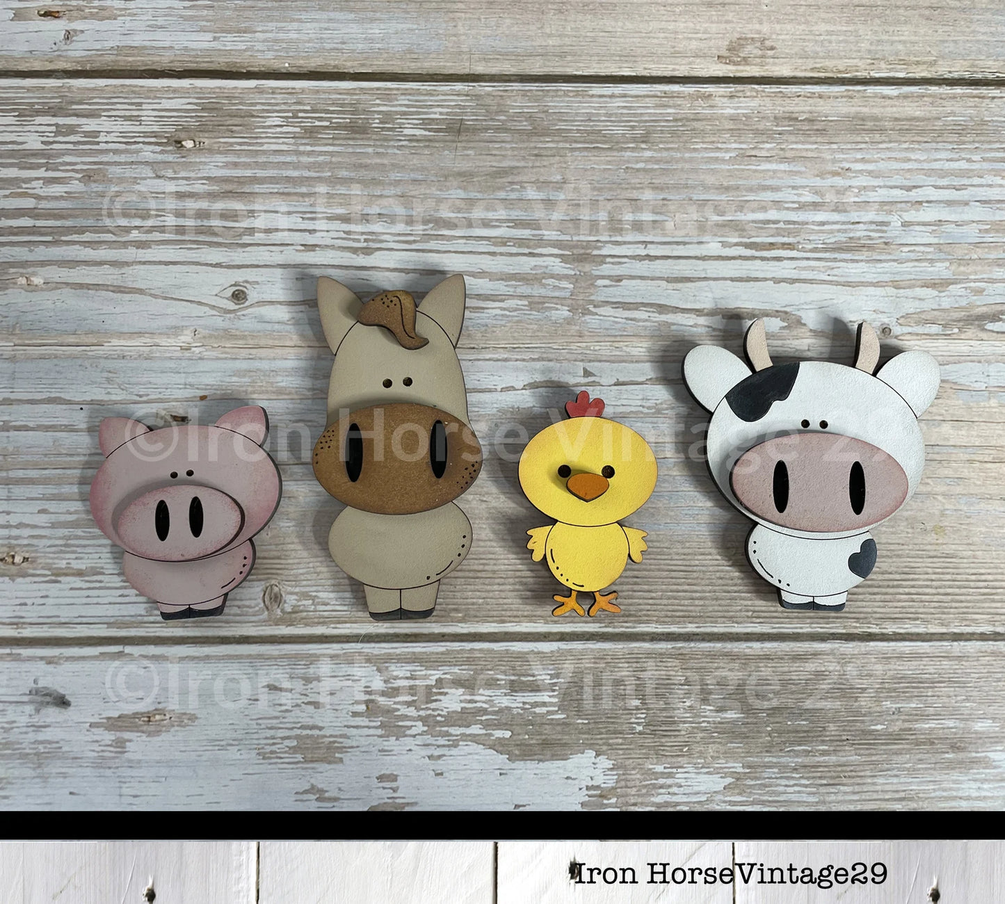 Magnets, Farm Animals, Farmhouse, Cow, Pig, Horse, Chick, Barn, Scrap Buster, SVG File, Laser Ready, Digital Download