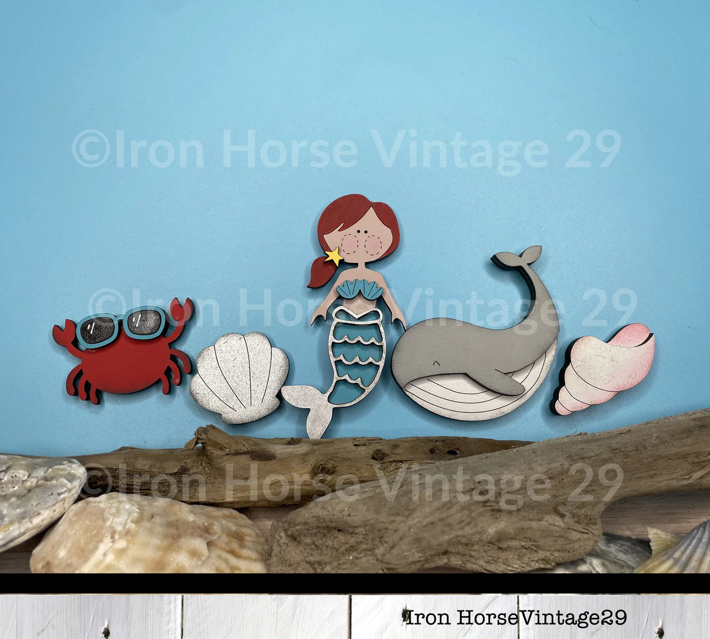 Ocean-Themed Magnets, Beach Magnets, Cute Mermaid, Cute Crab, Whale, Scrap Buster, Home Decor, SVG File, Laser Ready, Digital Download