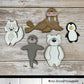 Cute Arctic Animal Magnet Collection, Scrap Buster, Laser Ready SVG, Digital Download