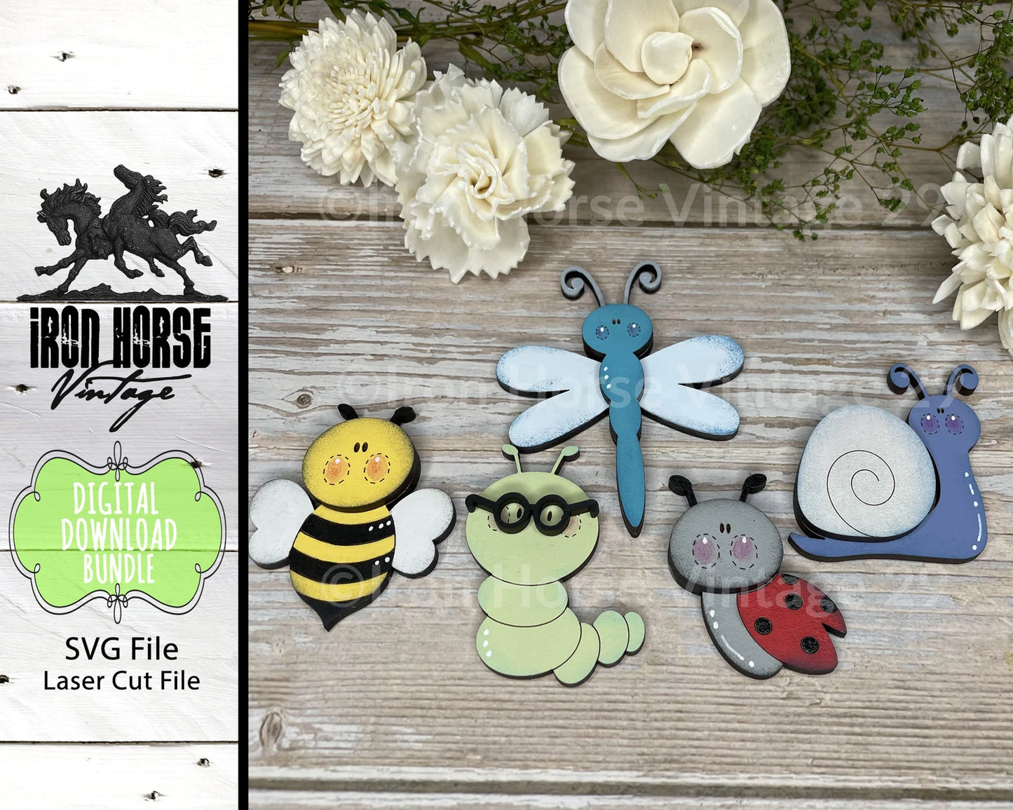 Cute Bug Magnet Collection, Dragonfly SVG, Scrap Buster, Cute Bee,  Home Decor, SVG Files, Laser Ready, Digital Download