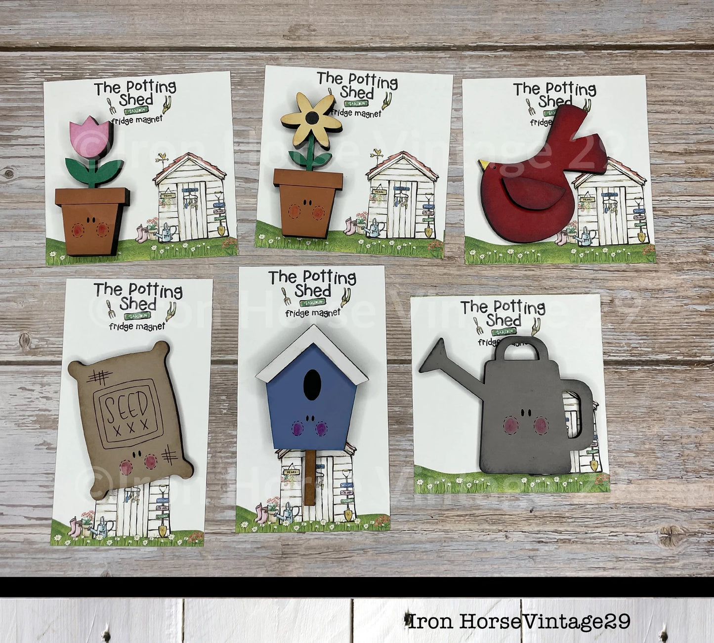 Cute Garden Magnet Collection, In the Potting Shed, Scrap Buster, Laser Ready SVG, Digital Download