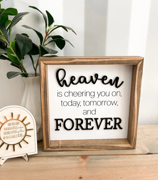 Heaven is Cheering You On Today Tomorrow & Forever Memorial Laser Cut Digital File | Grief | Memorial Gift | Angel | Missing You | Glowforge