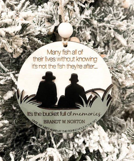 Customizable Memorial Keepsake Fishing Charm Ornament Laser Digital File | Boy & Girl Fishing Memories | Memorial Gift | Angel | Glowforge