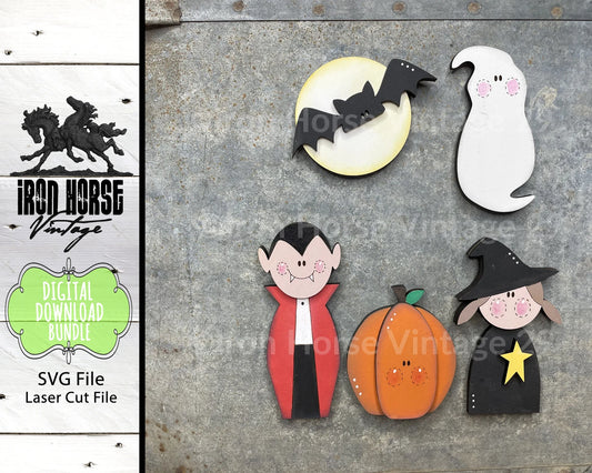 Magnets, Halloween Magnet, Cute Halloween Characters,  Scrap Buster, Laser Ready, SVG Files, Digital Download