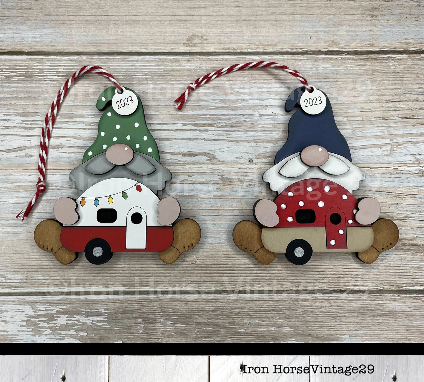 Cute Gnome with Camper, Christmas Ornament, Holiday Tag, Gift Tag, Gnome Christmas Ornament, Laser Ready SVG, Digital Download