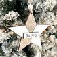 Cute Star "Quilt Pattern" Christmas Ornament Set Laser Cut Digital File | Peace, Hope, Joy, Love, Noel | Farmhouse Ornament Set | Glowforge