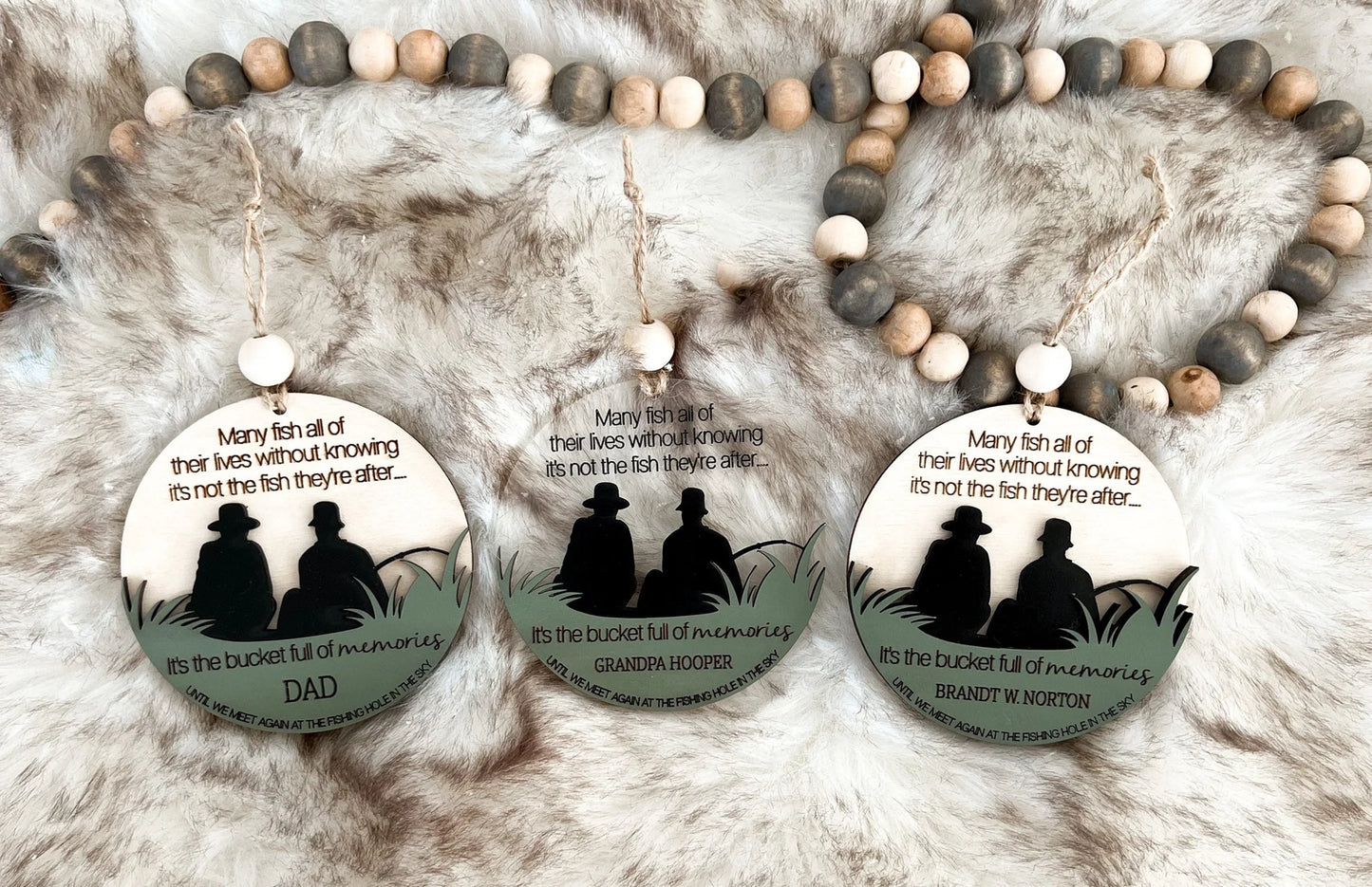 Customizable Memorial Keepsake Fishing Charm Ornament Laser Digital File | Boy & Girl Fishing Memories | Memorial Gift | Angel | Glowforge