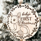 Cute Customizable Woodland Deer Baby's First Christmas Ornament Keepsake Laser Cut Digital File | Woodland Animal | Glowforge | Nursery