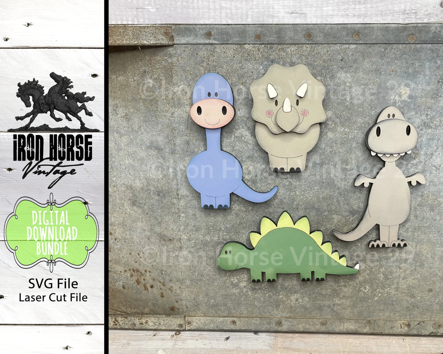 Magnets, Cute Dinosaur Magnet Collection, Cute T-Rex, Farmhouse Style, Home Decor, Scrap Buster