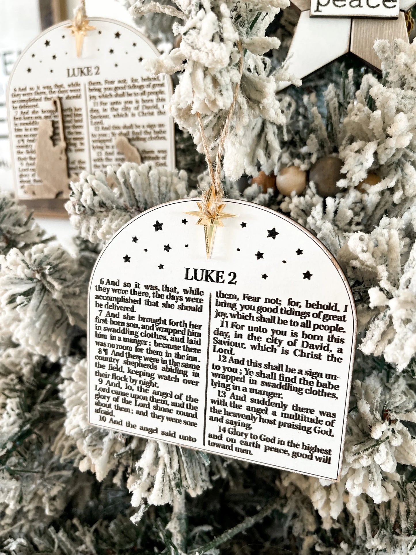 Stunning Luke 2 Bible Scripture Verses Nativity Christmas Ornament & Shelf Sitter w/ Easel Laser Cut Digital File | Jesus Birth | Glowforge