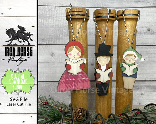 Victorian-Themed Christmas Carolers, Christmas Ornaments, Vintage Christmas Carolers, Holiday Decor, SVG File, Laser Ready, Digital Download