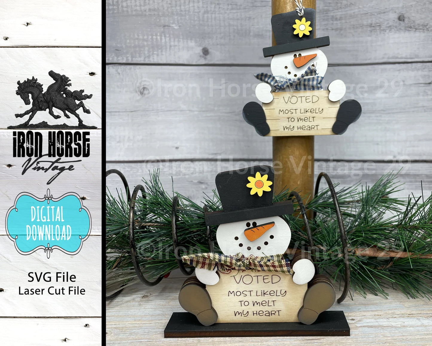 Sitting Snowman Christmas Ornament, Cute Snowman with Sign, Snowman Shelf Sitter, Gift Tag, Farmhouse Style, SVG File, Digital Download