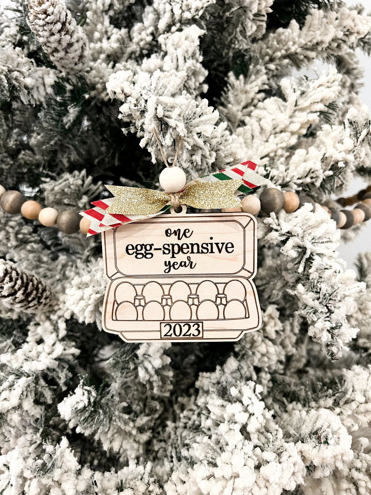 Funny Cute Chicken Egg Christmas Ornament Set Laser Cut Digital File | 2023 Egg Money Charm | Crazy Chicken Lady | Chicken Lover | Glowforge