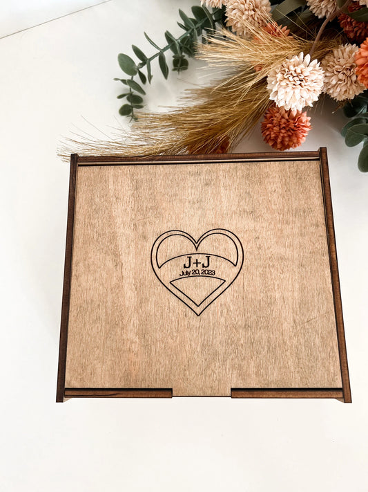 Customizable Heart Shaped Wedding Guest Signature Frame With Hearts and Heart Box Laser Cut Digital File | Guestbook Alternative | Glowforge