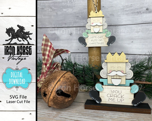 Nutcracker Christmas Ornament and Shelf Sitter, Christmas Decoration, Holiday Decor, Farmhouse Style, Laser Ready SVG. Digital Download