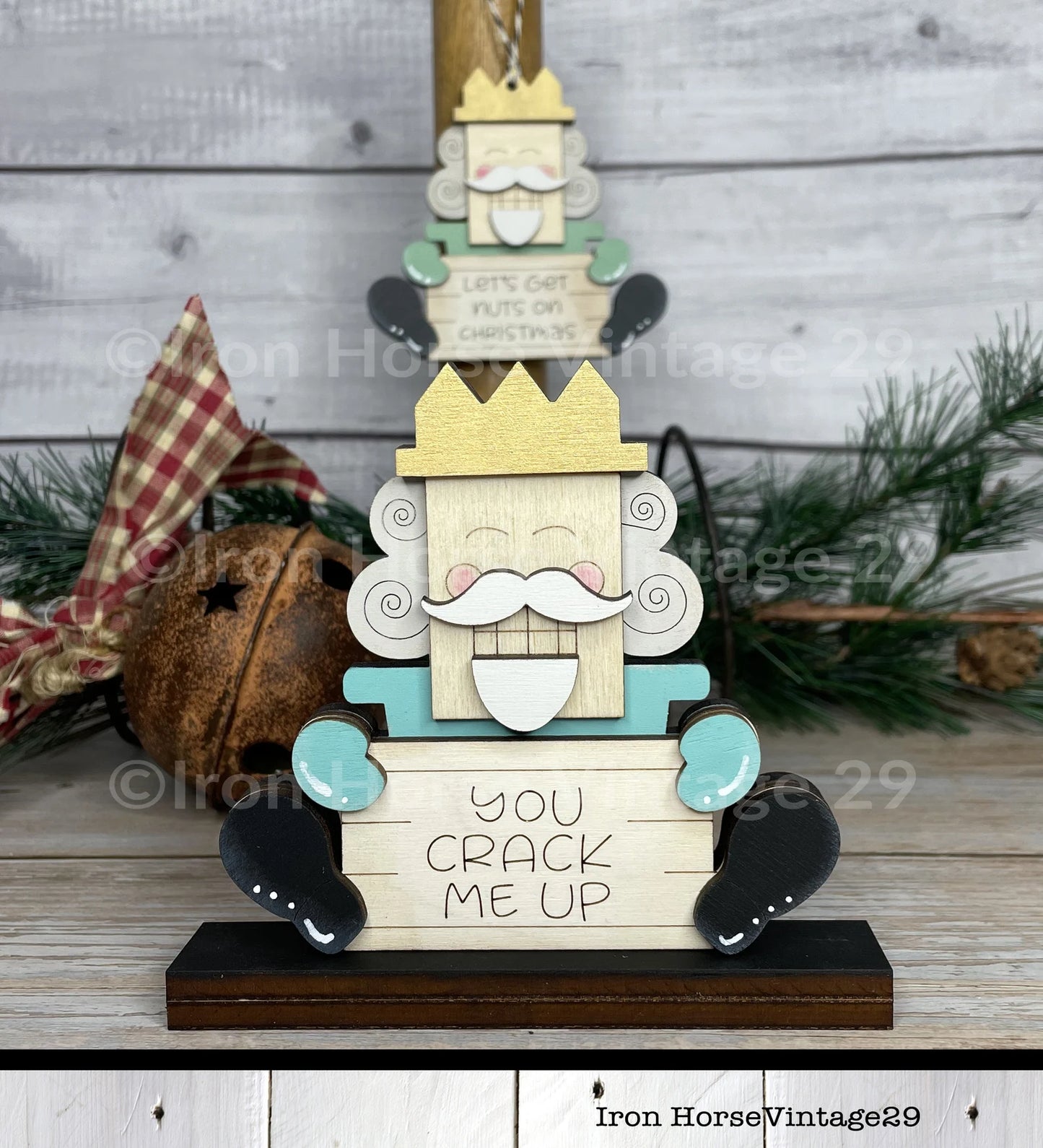 Nutcracker Christmas Ornament and Shelf Sitter, Christmas Decoration, Holiday Decor, Farmhouse Style, Laser Ready SVG. Digital Download