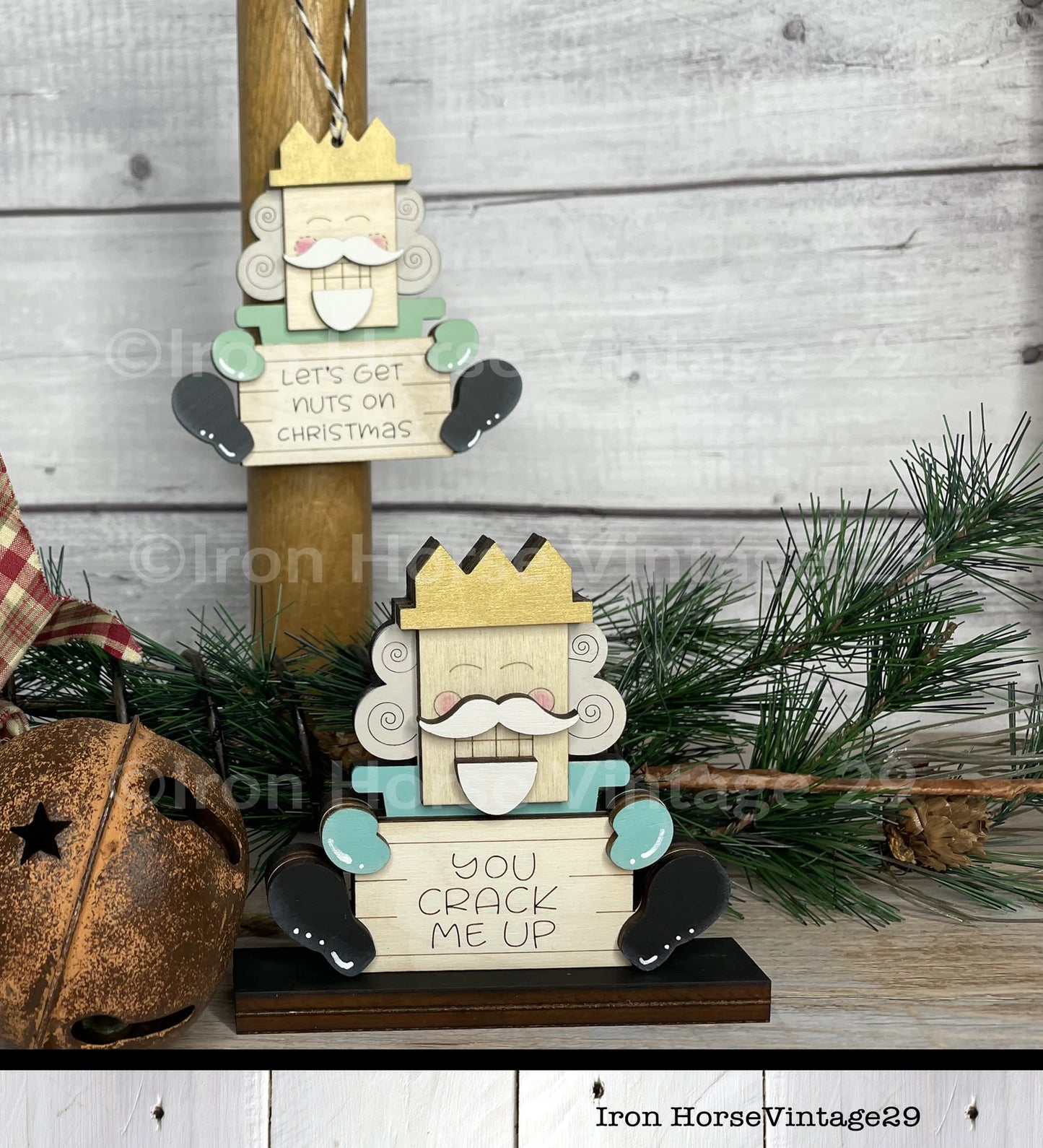 Nutcracker Christmas Ornament and Shelf Sitter, Christmas Decoration, Holiday Decor, Farmhouse Style, Laser Ready SVG. Digital Download