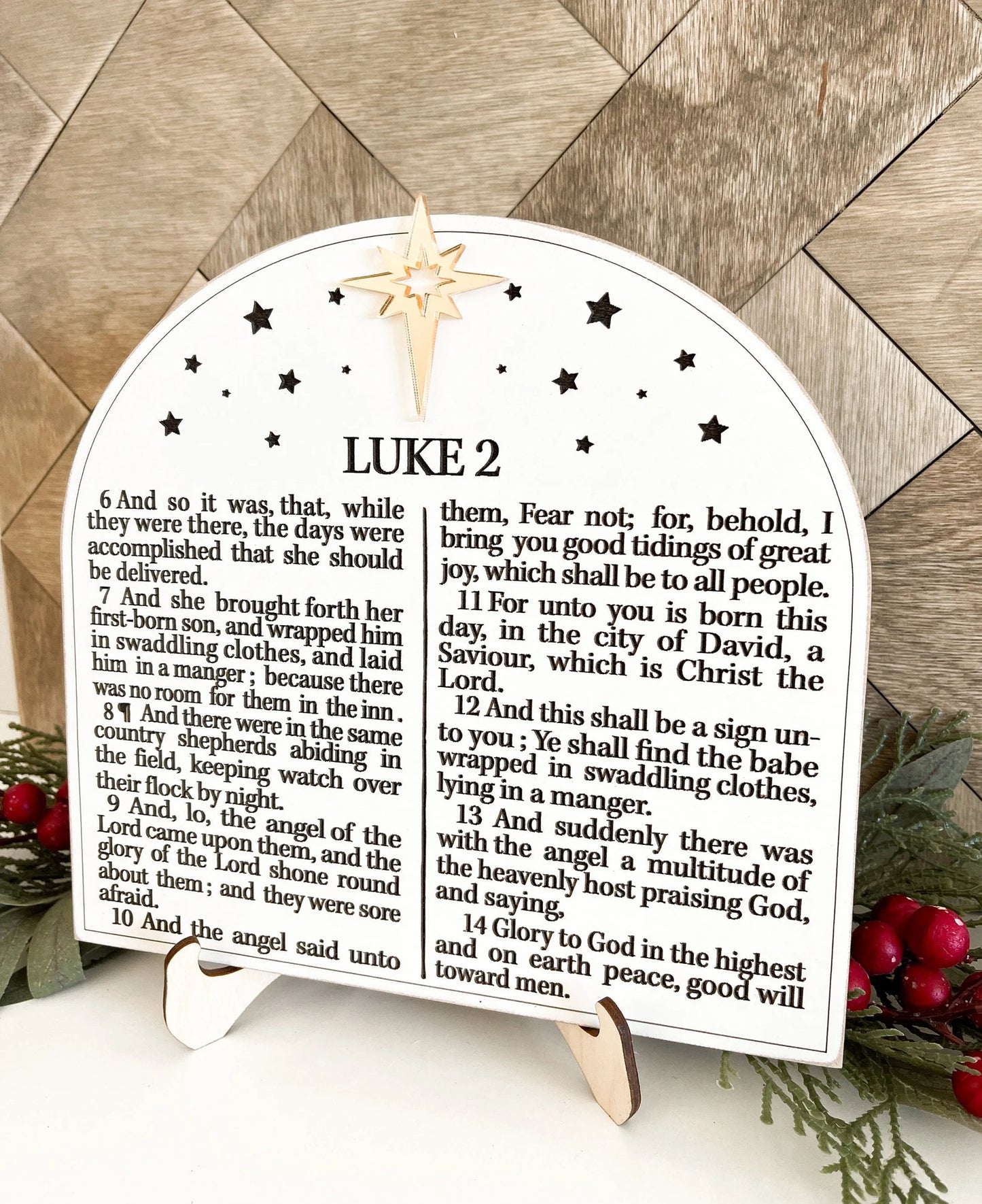 Stunning Luke 2 Bible Scripture Verses Nativity Christmas Ornament & Shelf Sitter w/ Easel Laser Cut Digital File | Jesus Birth | Glowforge