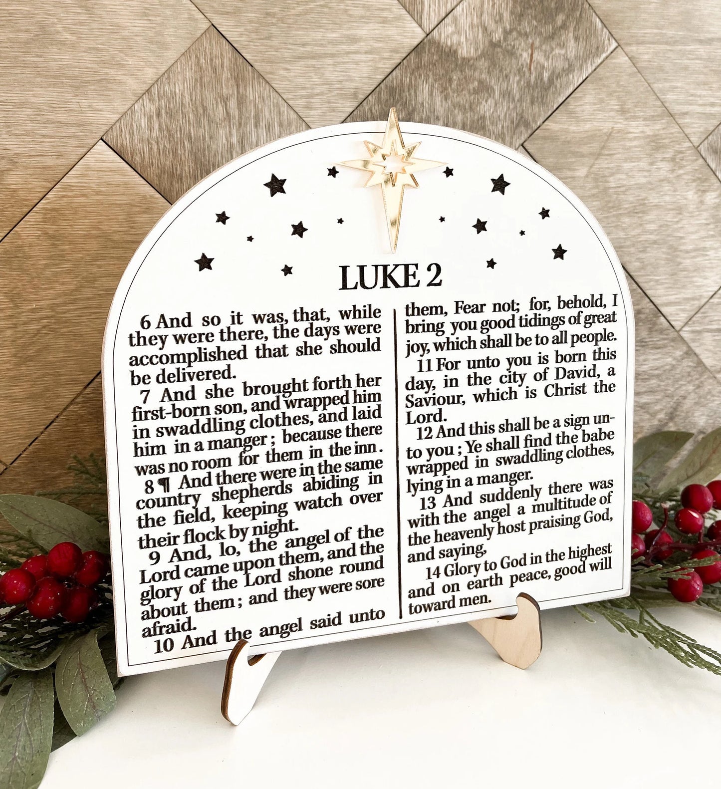 Stunning Luke 2 Bible Scripture Verses Nativity Christmas Ornament & Shelf Sitter w/ Easel Laser Cut Digital File | Jesus Birth | Glowforge