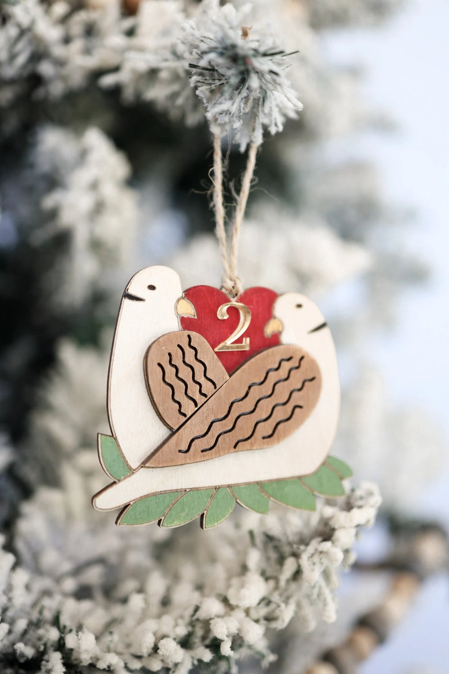 Cute 12 Days of Christmas Ornament Set With Box Laser Cut Digital File | Layered and Scored Versions | Boho Style Ornaments | Glowforge