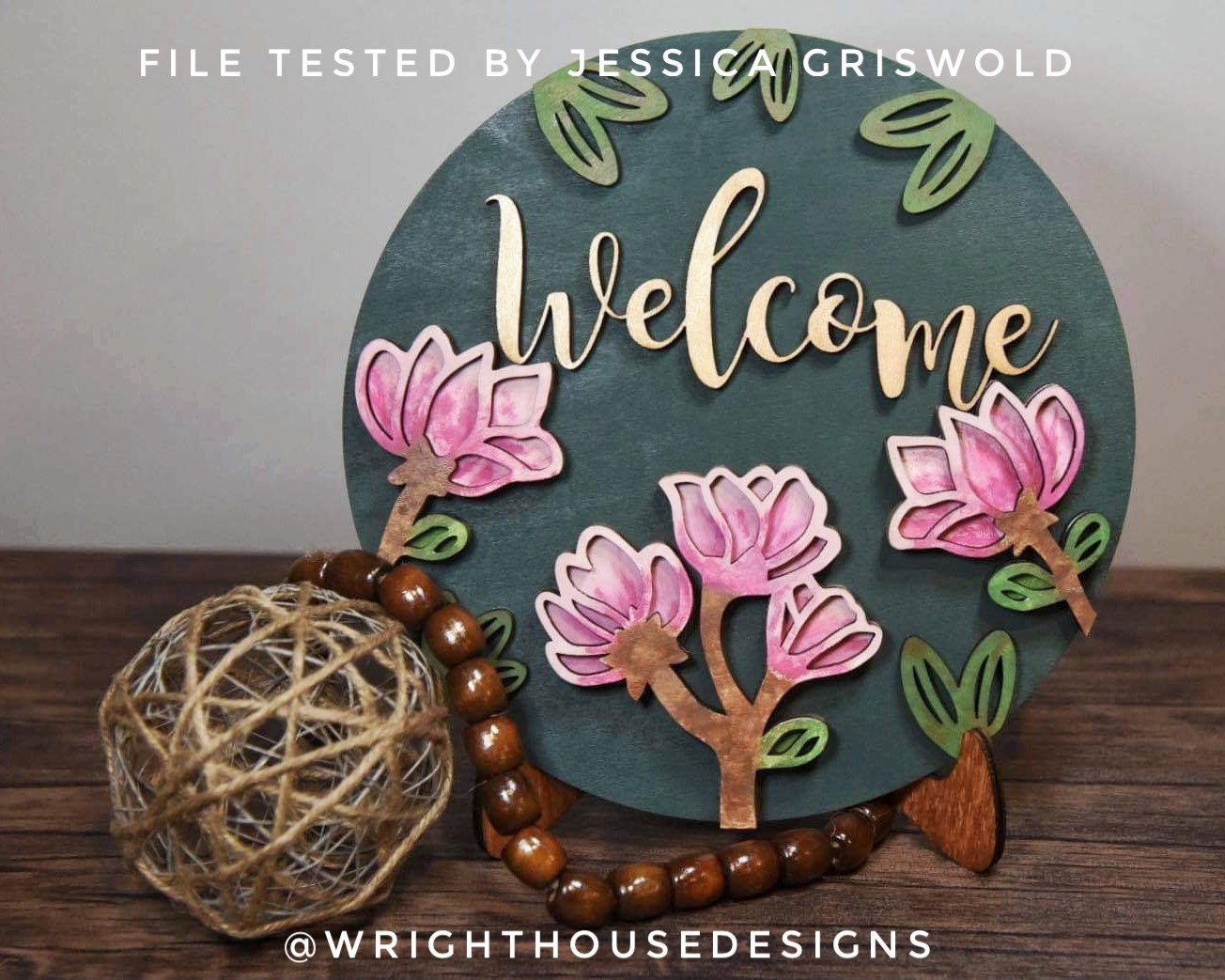 Magnolia Farmhouse Spring Florals Shelf Sitter - Seasonal Sign Making and DIY Kits - Cut File For Glowforge Lasers - Digital SVG File