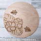 Monstera Hibiscus Plumeria Door Round - Summer Floral Sign Making and DIY Kits - Single Line Cut File For Glowforge Laser - Digital SVG File