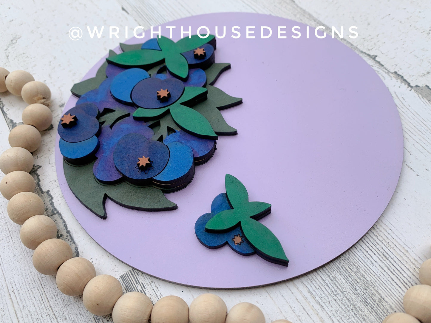 Spring Fresh Blueberries Fruit Theme Nursery and Door Hanger - Sign Making and DIY Kits - Cut File For Glowforge Lasers - Digital SVG File