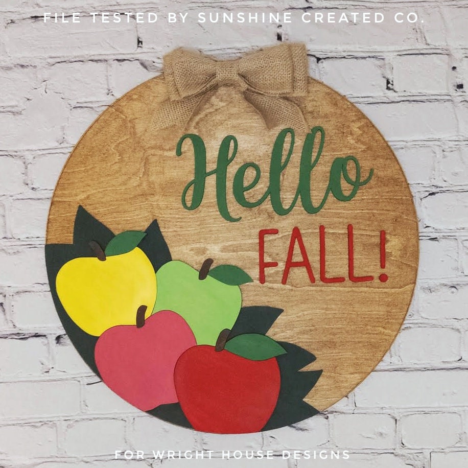 September Apple Picking Fruit Theme Nursery and Door Hanger - Sign Making and DIY Kits - Cut File For Glowforge Lasers - Digital SVG File