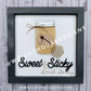 Mason Jar Sticky and Sweet Honey Shelf Sitter Round - Farmhouse Sign Making and DIY Kits - Cut File For Glowforge Lasers - Digital SVG File