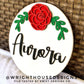 Rose Simple Floral Shelf Sitter Sign - Round Sign Making and DIY Kits - Easy Beginner Cut File For Glowforge Lasers - Digital SVG File