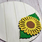 Sunflower Simple Floral Shelf Sitter Sign - Round Sign Making and DIY Kits - Beginner Cut File For Glowforge Lasers - Digital SVG File