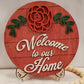 Rose Simple Floral Shelf Sitter Sign - Round Sign Making and DIY Kits - Easy Beginner Cut File For Glowforge Lasers - Digital SVG File