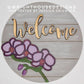 Orchid Simple Floral Shelf Sitter Sign - Round Sign Making and DIY Kits - Beginner Cut File For Glowforge Lasers - Digital SVG File