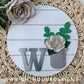 Rustic Farmhouse Rose and Eucalyptus Floral Shelf Sitter Round - Sign Making and DIY Kits - Cut File For Glowforge Lasers - Digital SVG File