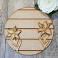 Stargazer Lily Simple Floral Shelf Sitter Sign - Round Sign Making and DIY Kits - Beginner Cut File For Glowforge Lasers - Digital SVG File