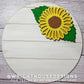 Sunflower Simple Floral Shelf Sitter Sign - Round Sign Making and DIY Kits - Beginner Cut File For Glowforge Lasers - Digital SVG File