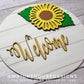 Sunflower Simple Floral Shelf Sitter Sign - Round Sign Making and DIY Kits - Beginner Cut File For Glowforge Lasers - Digital SVG File