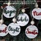 Farmhouse Style Shiplap Christmas Rounds Ornament Bundle - Choose A Welded Font - Quick Cut File For Glowforge Lasers - Digital SVG File