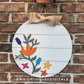 Jessica Wildflowers Door Hanger Round - Spring Floral Sign Making and DIY Kits - Single Line Cut File For Glowforge Laser - Digital SVG File