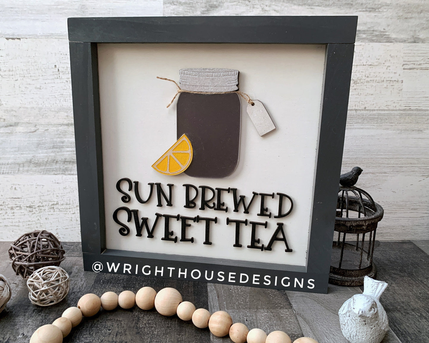 Mason Jar Sun Brewed Sweet Tea Shelf Sitter Round - Farmhouse Sign Making and DIY Kits - Cut File For Glowforge Lasers - Digital SVG File