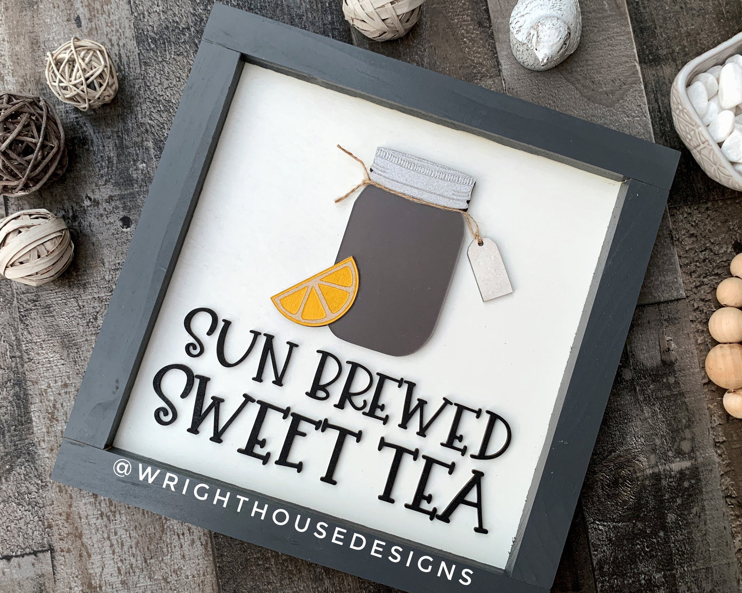 Mason Jar Sun Brewed Sweet Tea Shelf Sitter Round - Farmhouse Sign Making and DIY Kits - Cut File For Glowforge Lasers - Digital SVG File