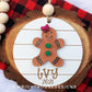 Holiday Icons Gingerbread Boy and Girl - Modern Farmhouse Mini Ornament Set - Personalizable Cut File For Glowforge - Digital SVG File