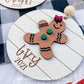 Holiday Icons Gingerbread Boy and Girl - Modern Farmhouse Mini Ornament Set - Personalizable Cut File For Glowforge - Digital SVG File