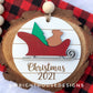 Holiday Icons Santa Sleigh and Pine Tree - Modern Farmhouse Mini Ornament Set - Personalizable Cut File For Glowforge - Digital SVG File